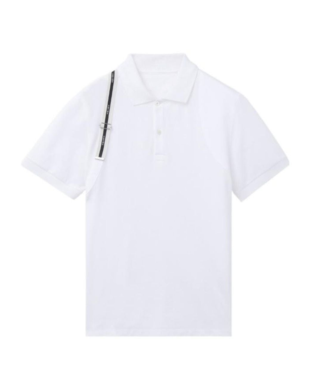 McQueen White Logo Strap Detail Polo Shirt for men