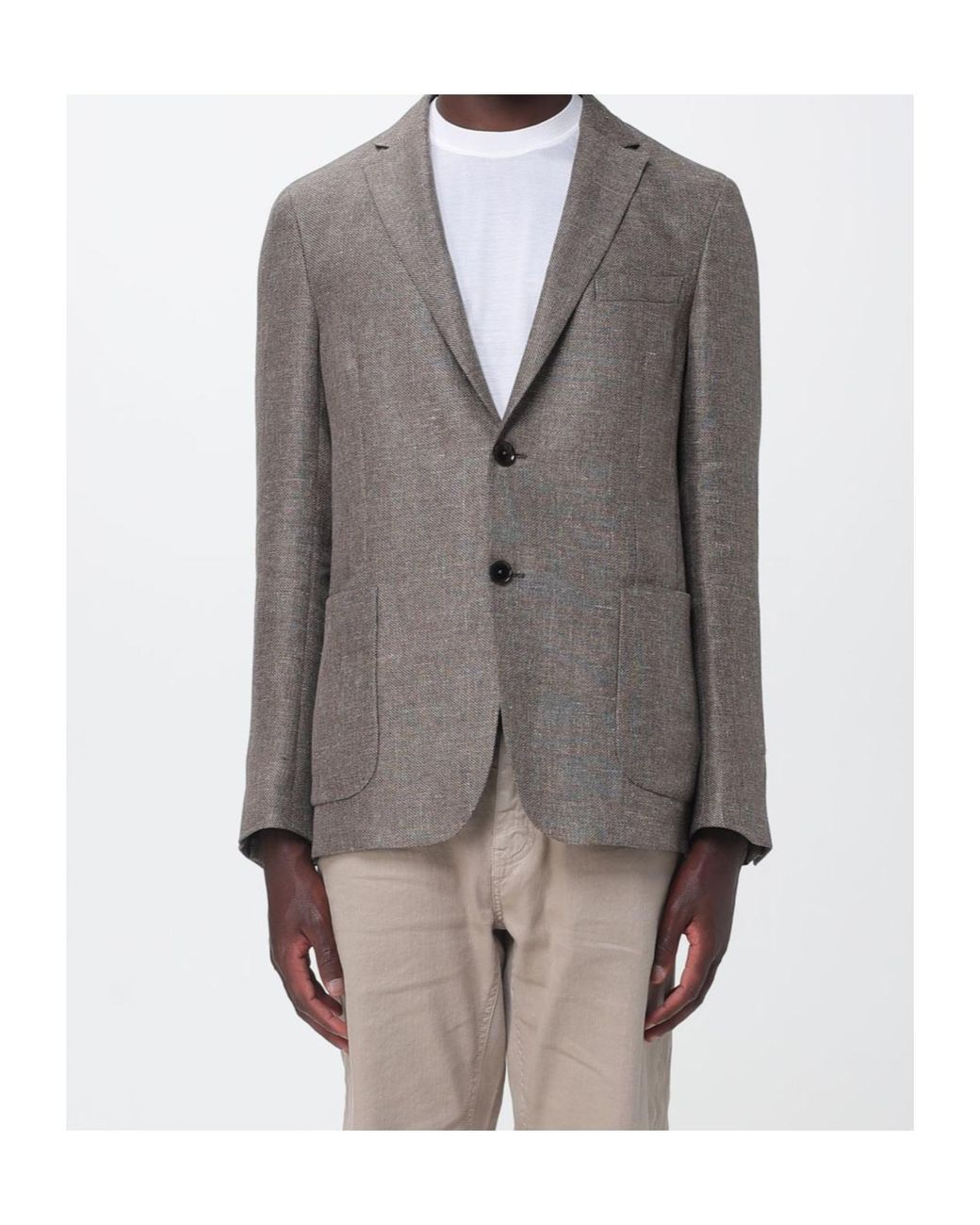 Zegna Gray Single-Breasted Blazer for men