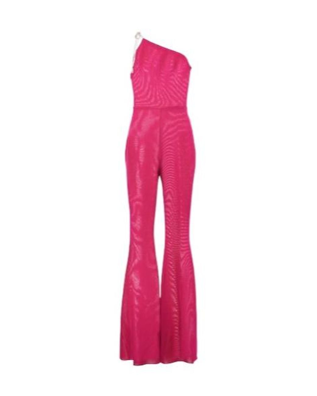 Alexandre Vauthier Pink One-Shoulder Flared Jumpsuit