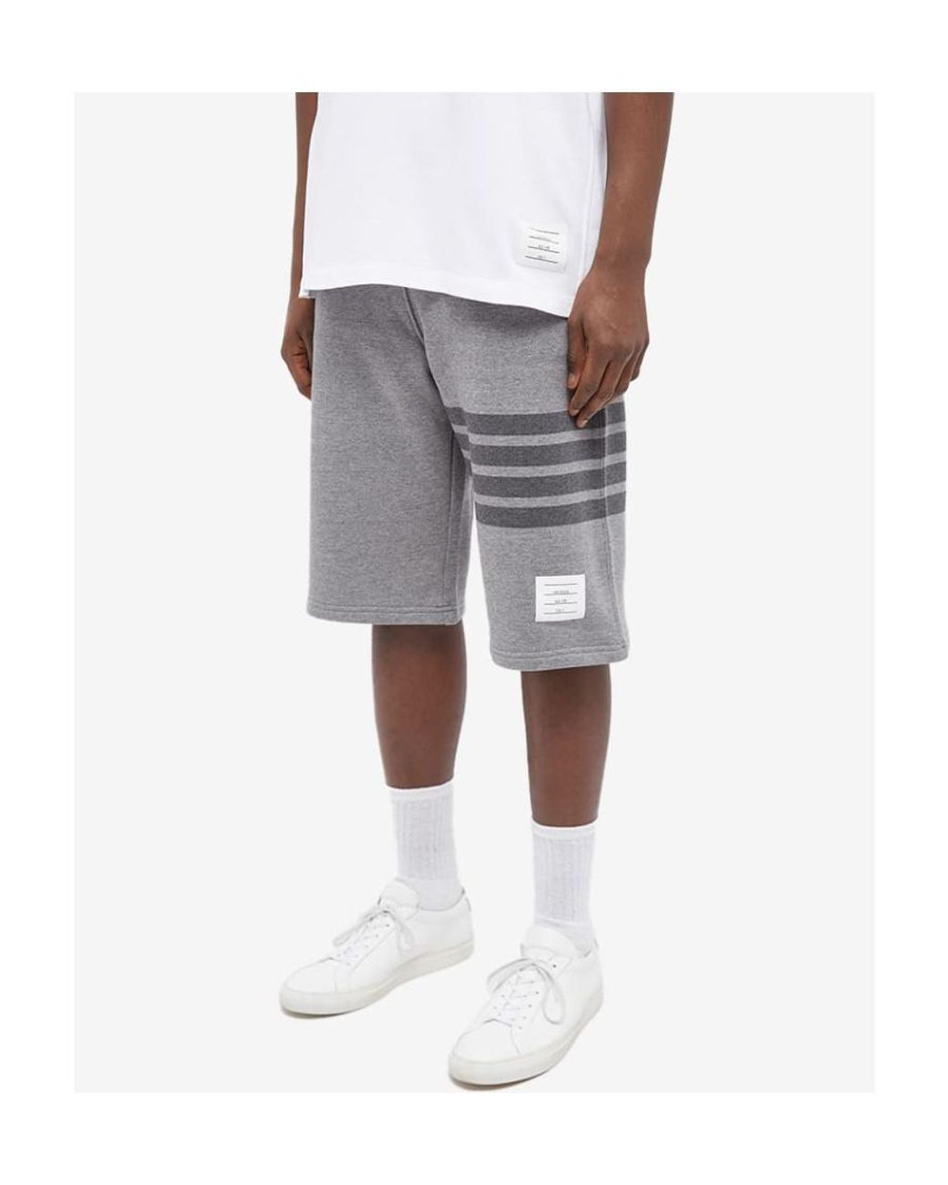 Thom Browne Gray Logo Shorts for men