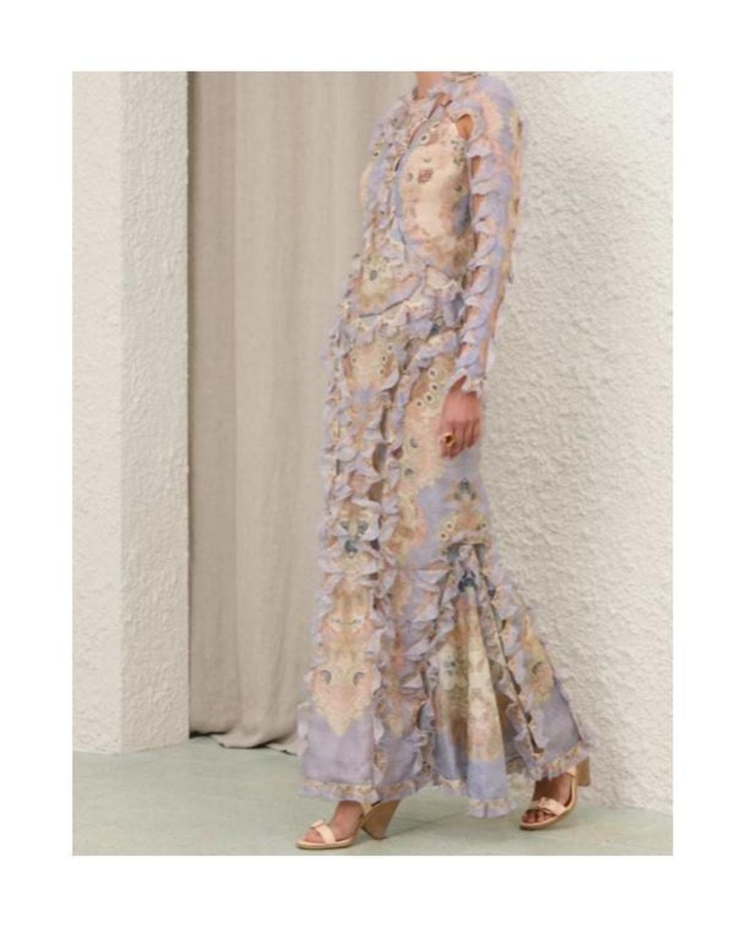 Zimmermann Natural Rebellion Ruffled Floral Maxi Dress
