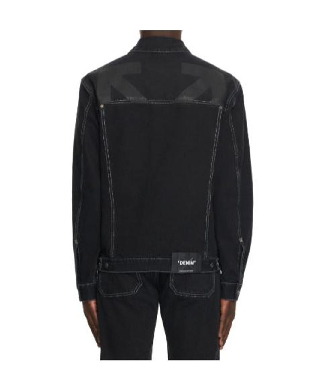 Off-White c/o Virgil Abloh Black Half Arrow Relaxed Denim Jacket for men