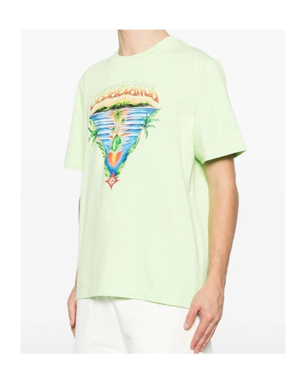 Casablanca Green Graphic T-Shirt for men