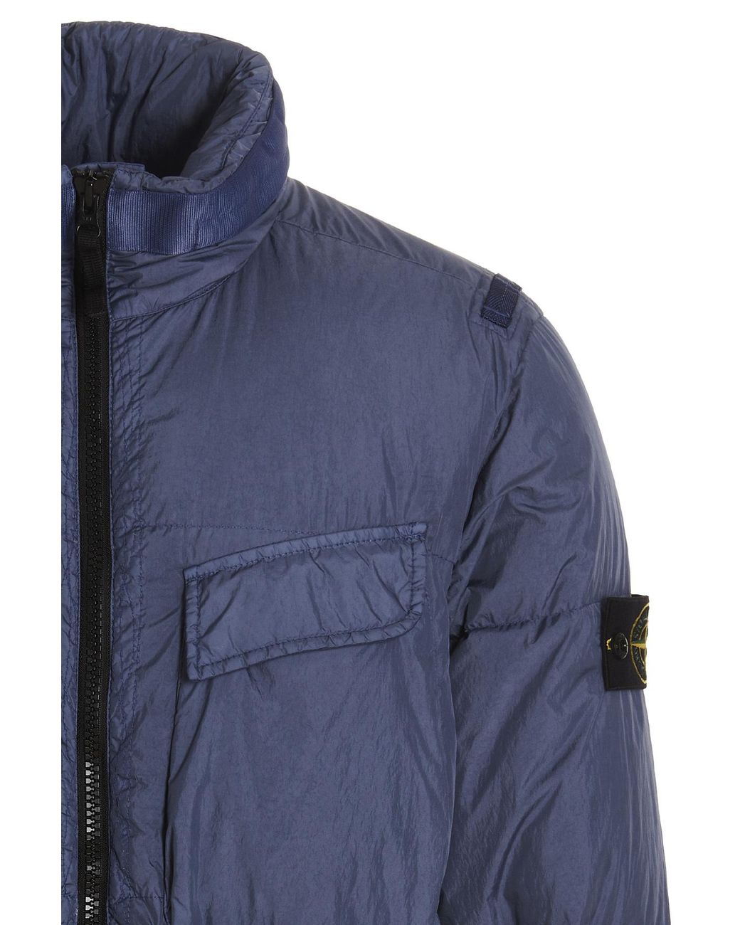 Stone Island Blue Padded Zip-Up Jacket for men