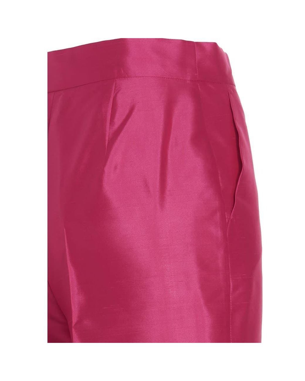 Max Mara Red Silk Quarter Pants