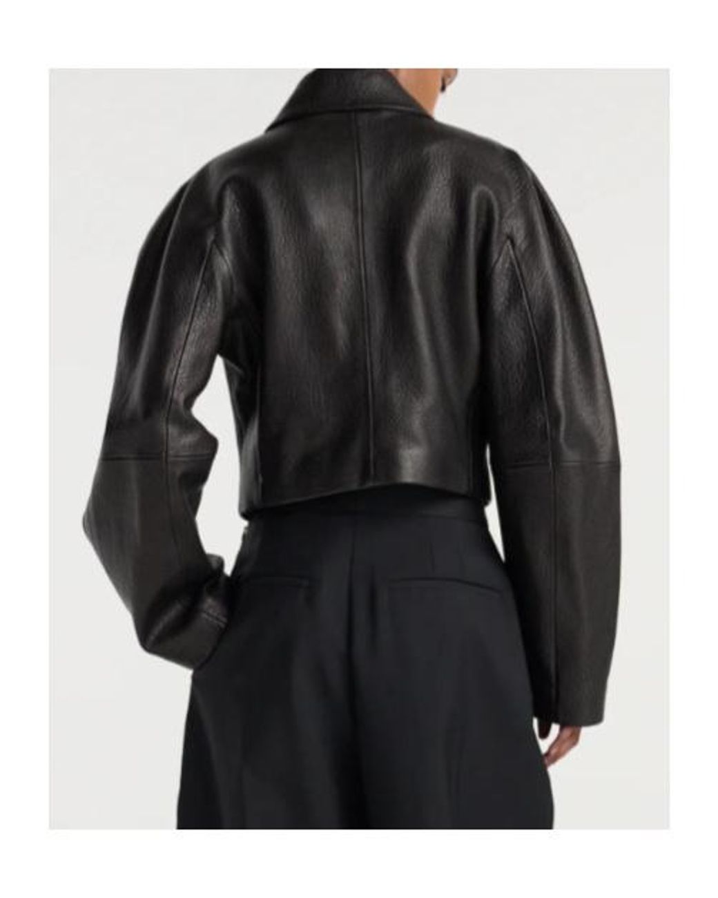Rohe Black Cropped Leather Jacket