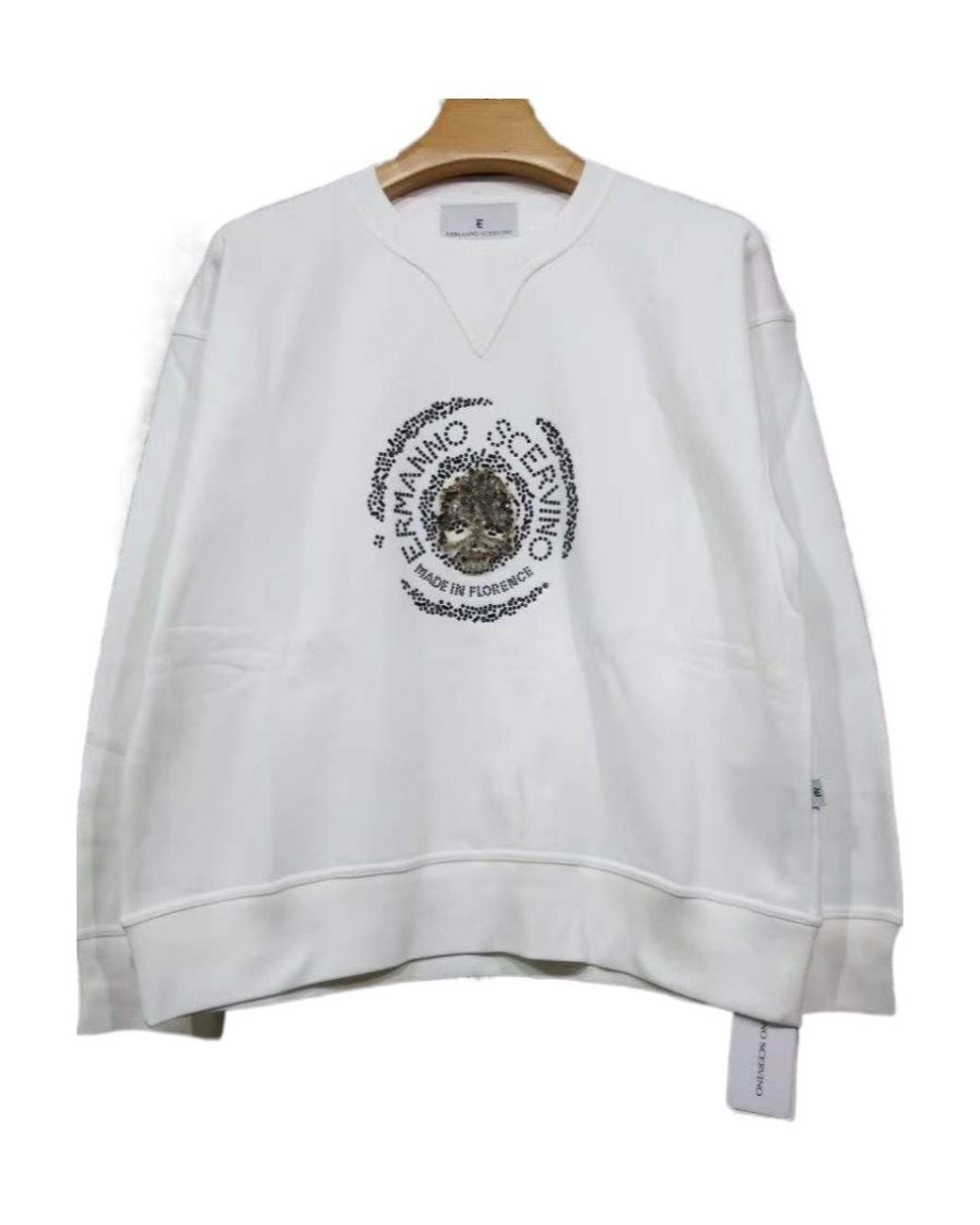 Ermanno Scervino Gray Round Collar Long Sleeve Sweater
