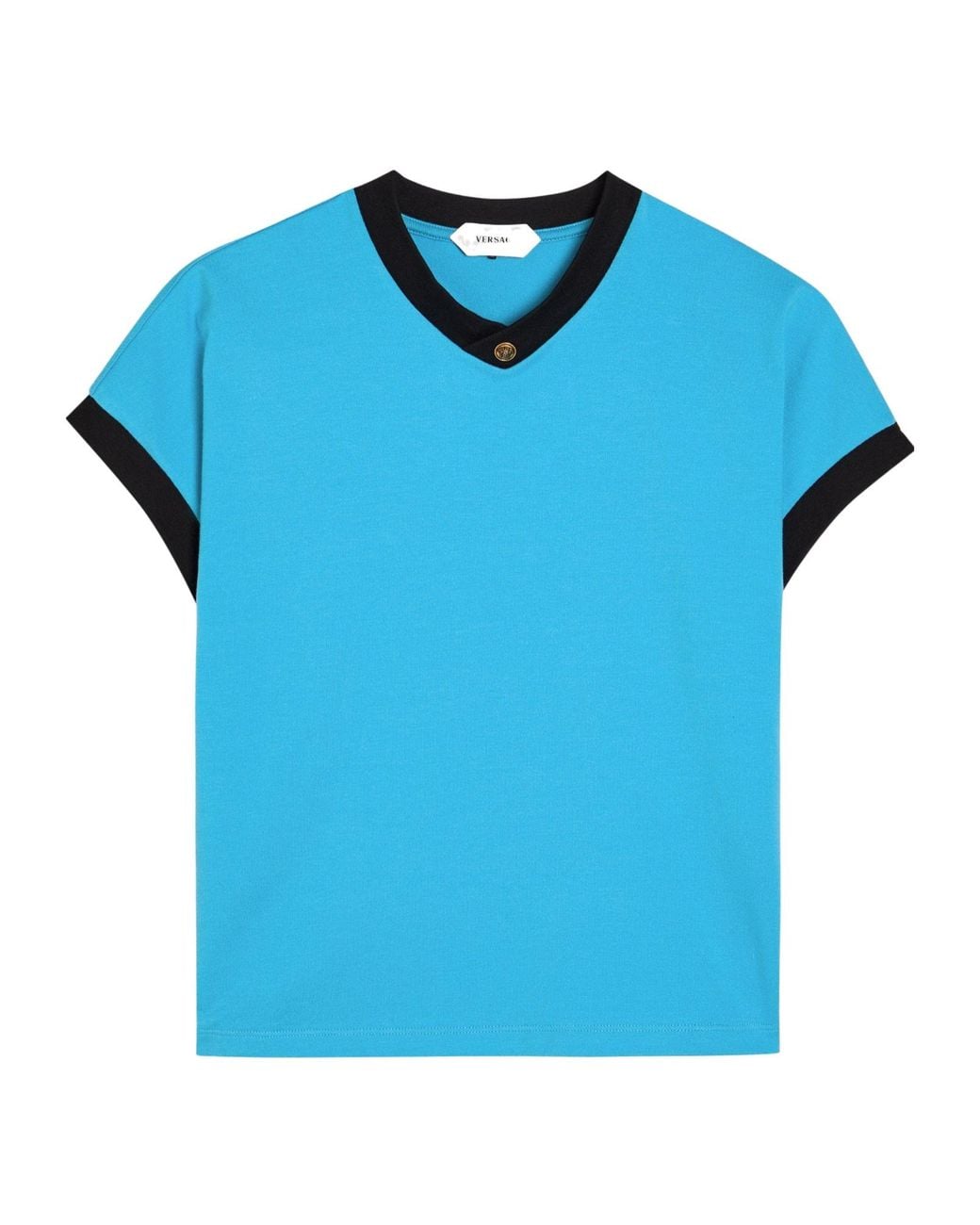 Versace Blue Simple And Short T-Shirt