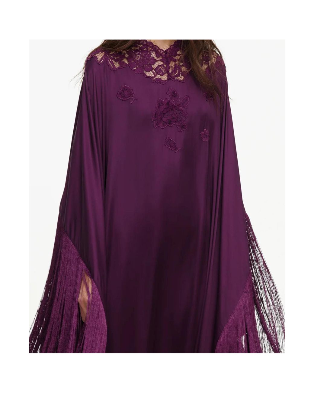 Self-Portrait Purple Jersey Draped Maxi Dress