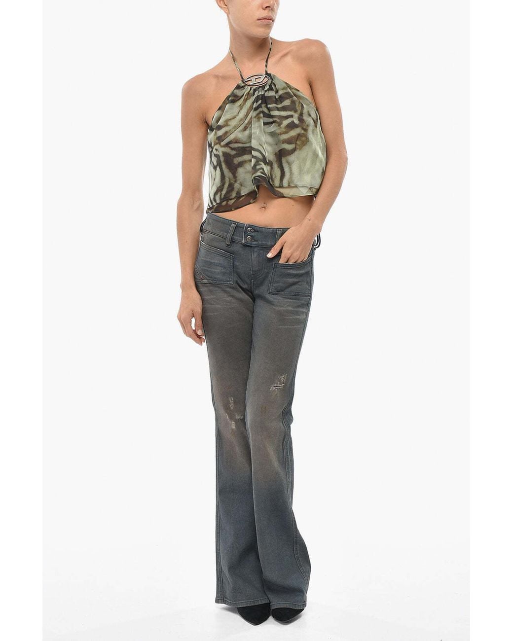 DIESEL Blue D-Hush Boot-Cut Jeans