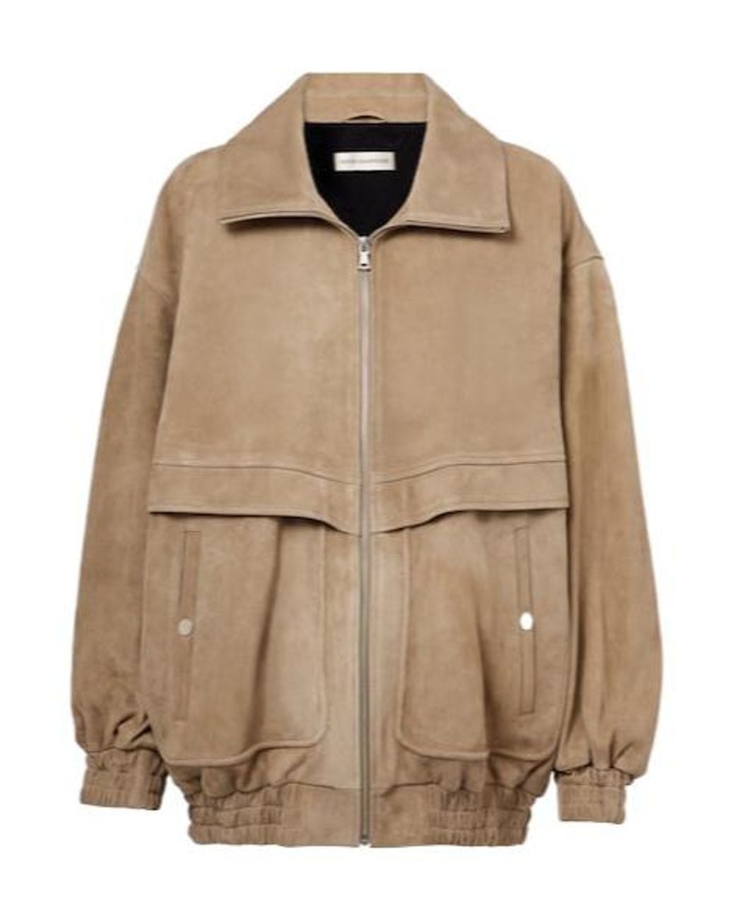 Nour Hammour Natural Beck Suede Bomber Jacket