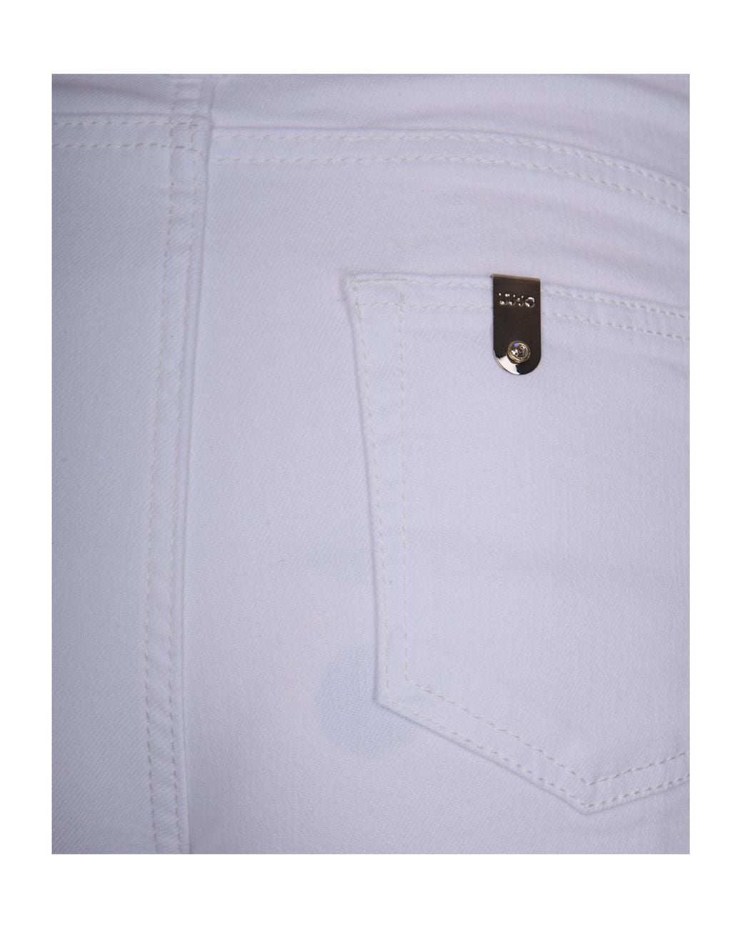Liu Jo White Logo Plaque Jeans