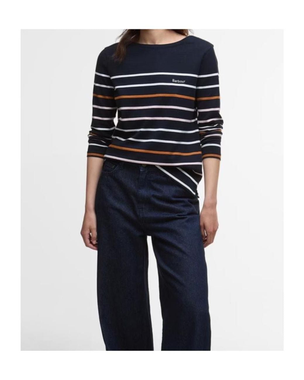 Barbour Blue Hawkins Striped Long Sleeved Top