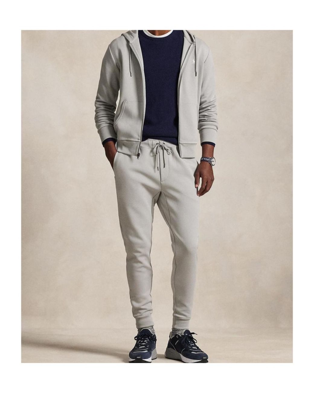 Polo Ralph Lauren Gray Logo Embroidered Sweatpants for men