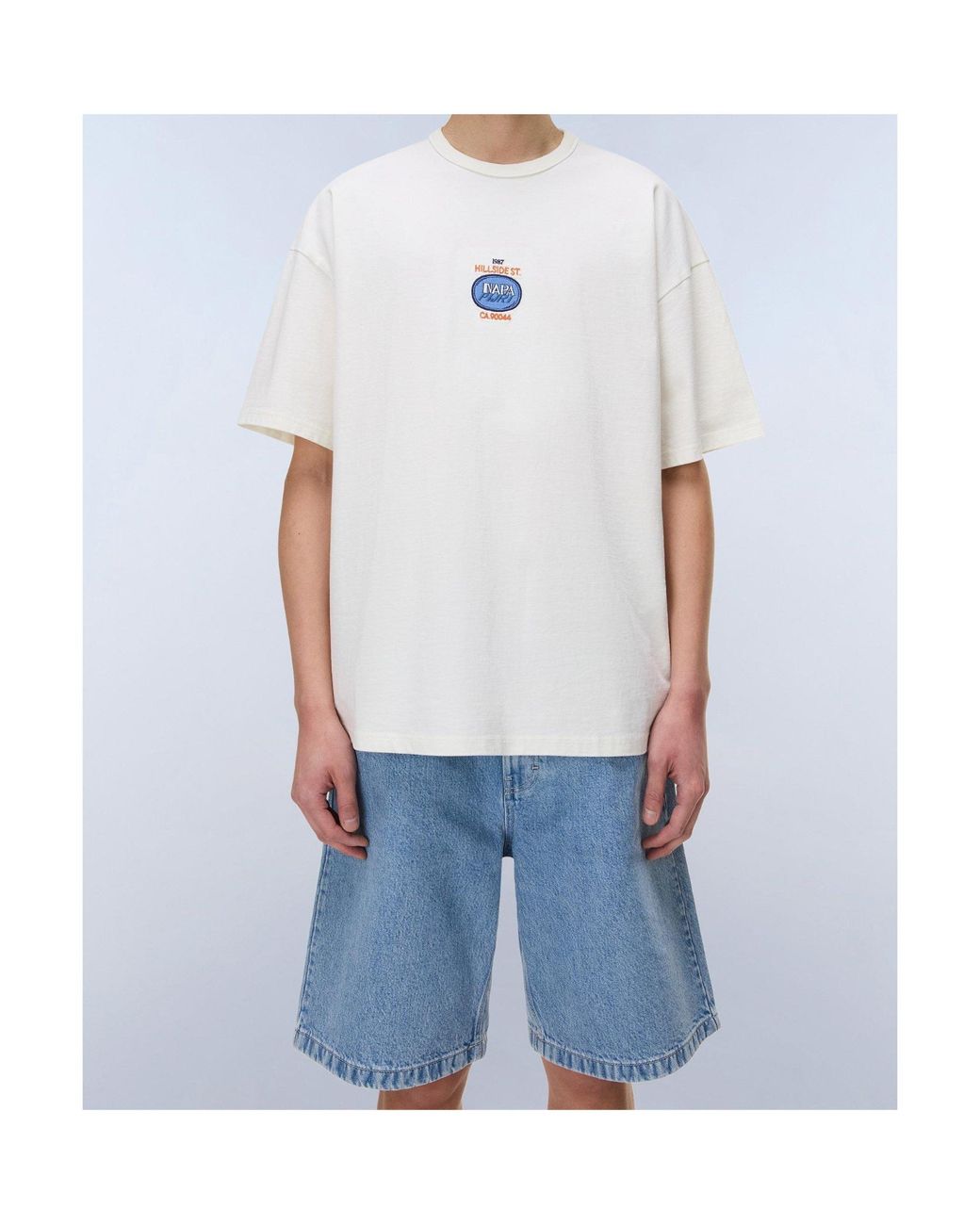 Napapijri White Logo Crew Neck T-Shirt for men