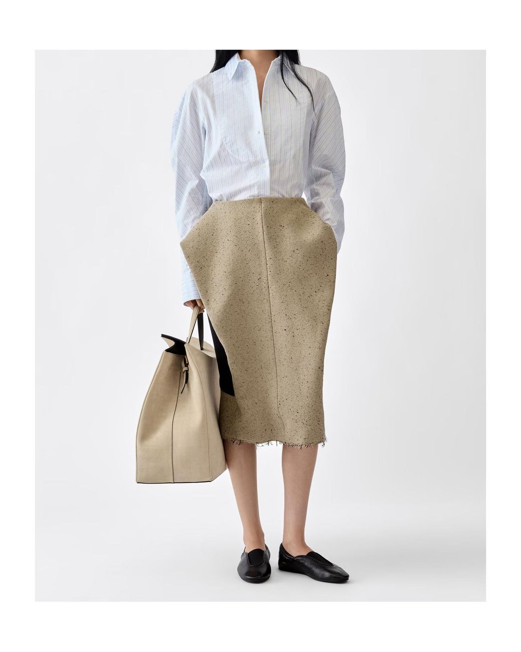 Jacquemus Gray The Paloma Panelled Midi Skirt