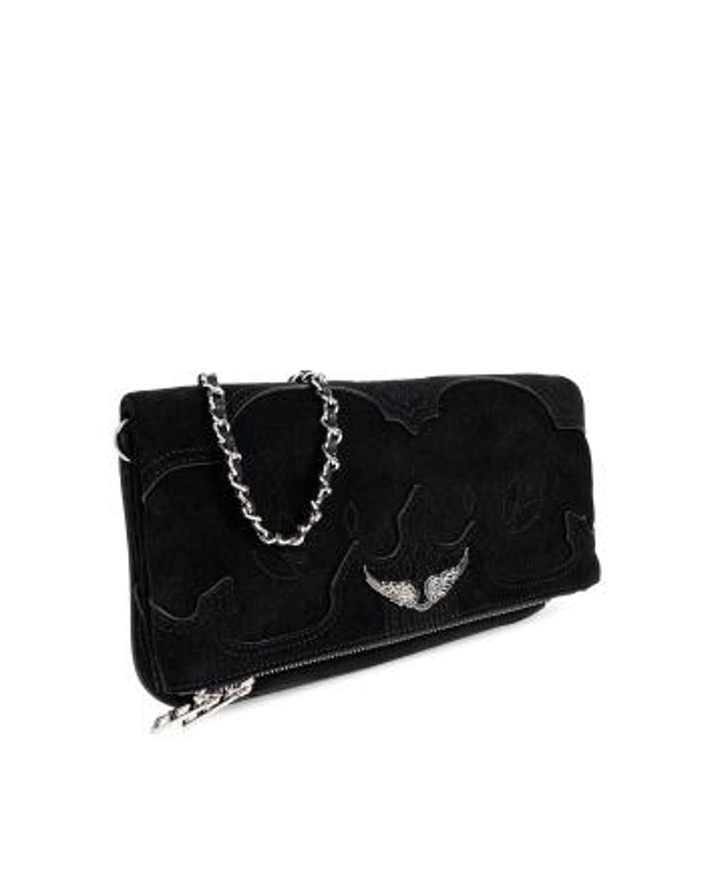 Zadig & Voltaire Black Rock Western Foldover Top Shoulder Bag