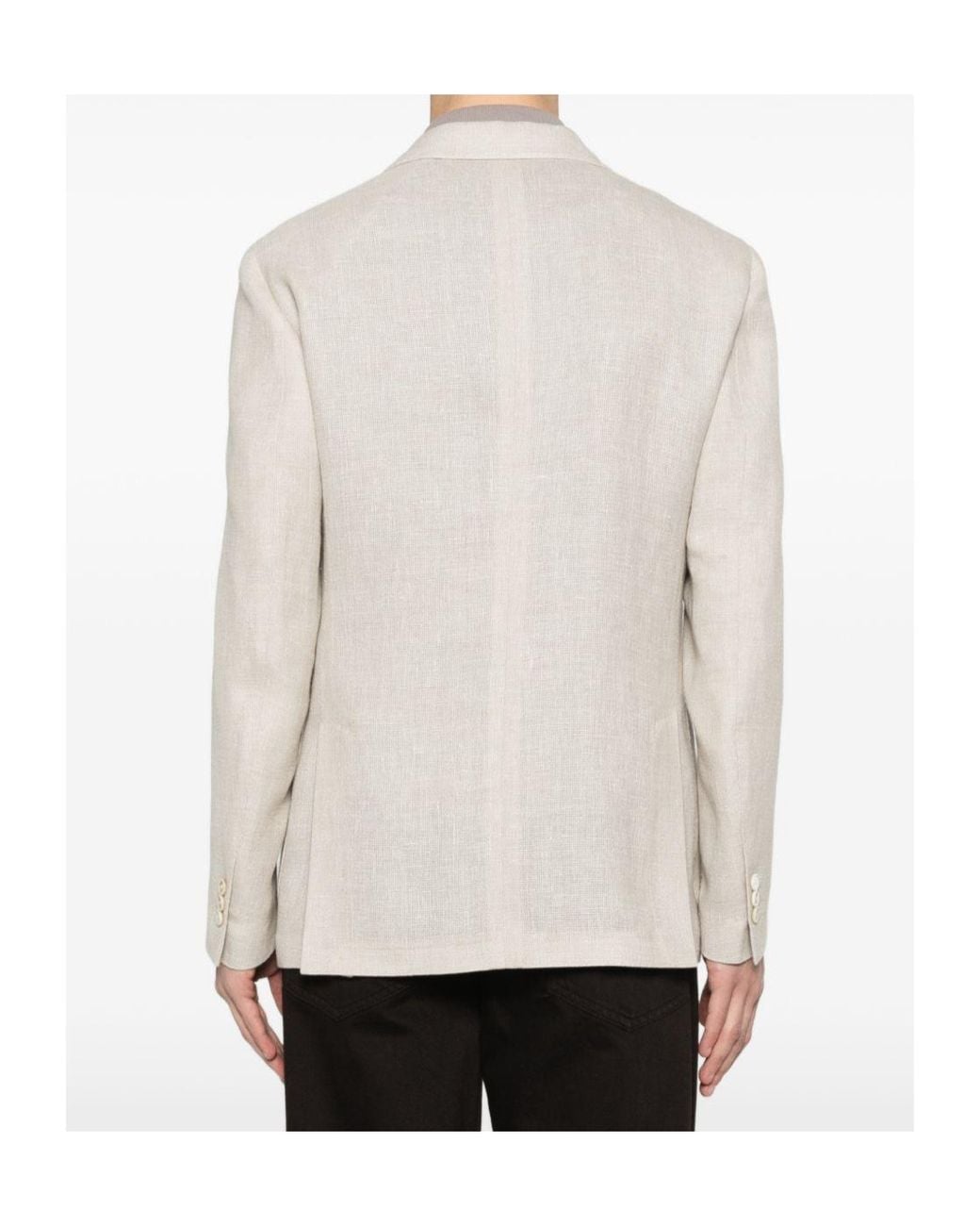 Lardini White Single-Breasted Button Blazer for men
