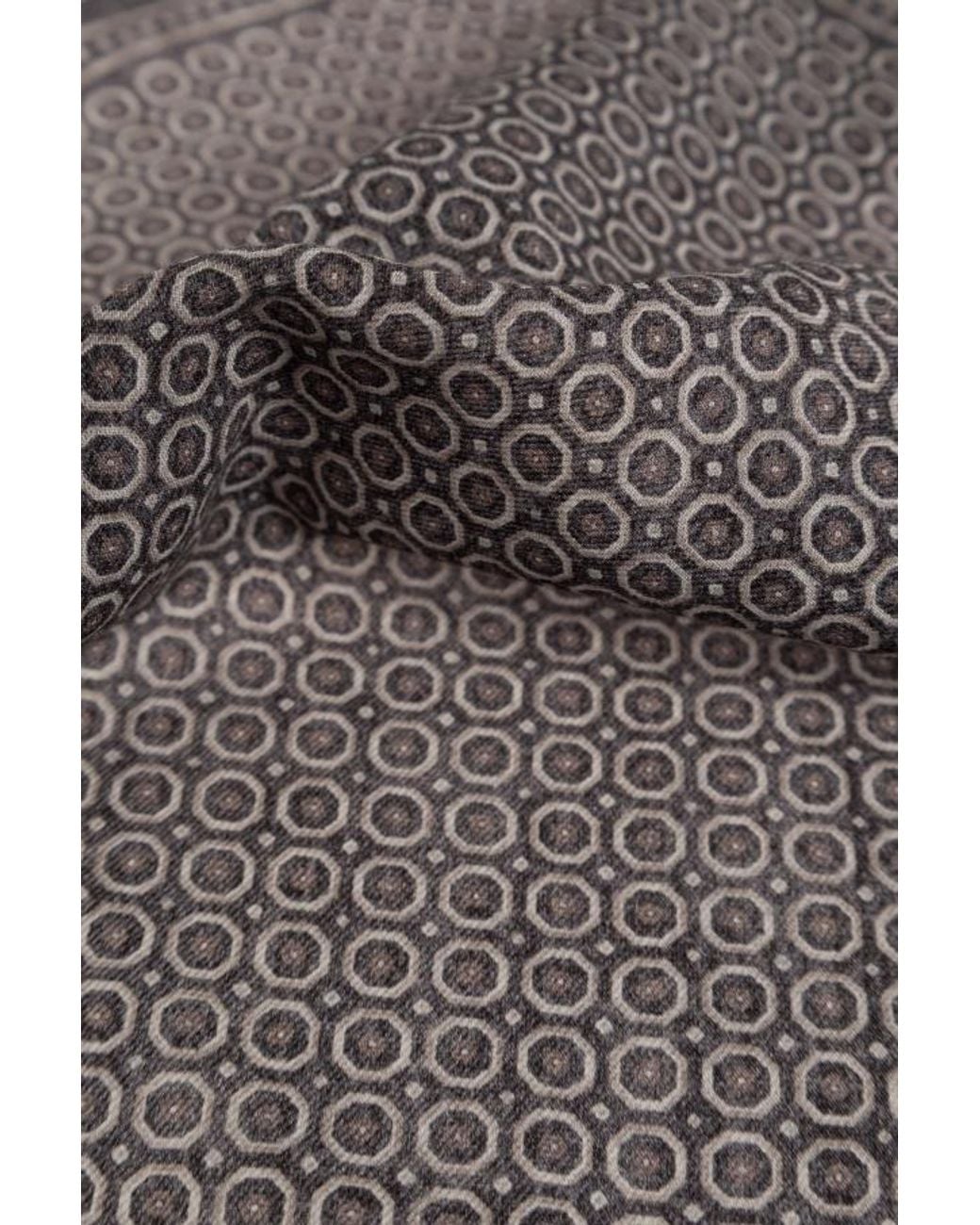 Eleventy Gray Patterned Pocket Square for men