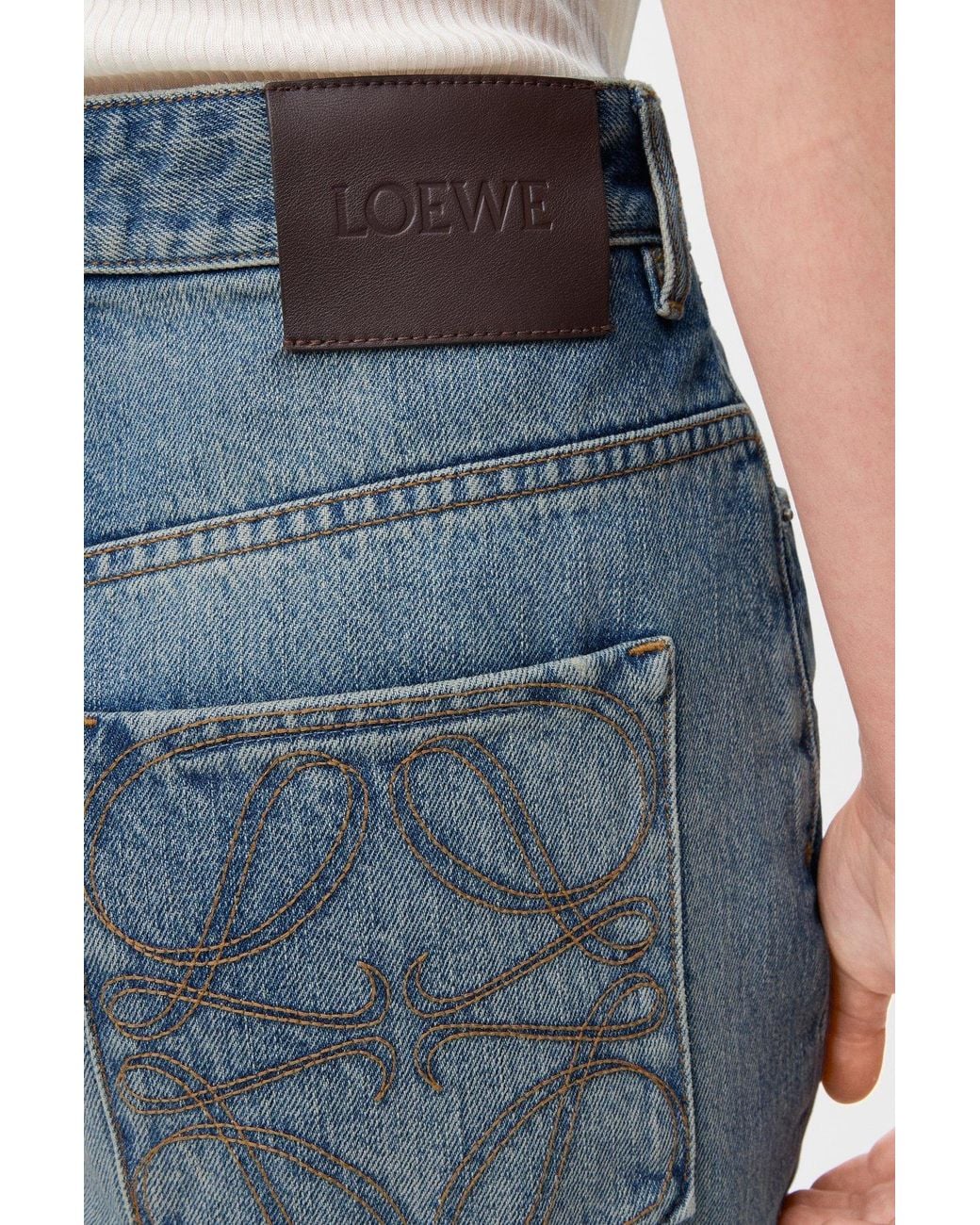 Loewe Blue Logo Patch Straight Leg Jeans