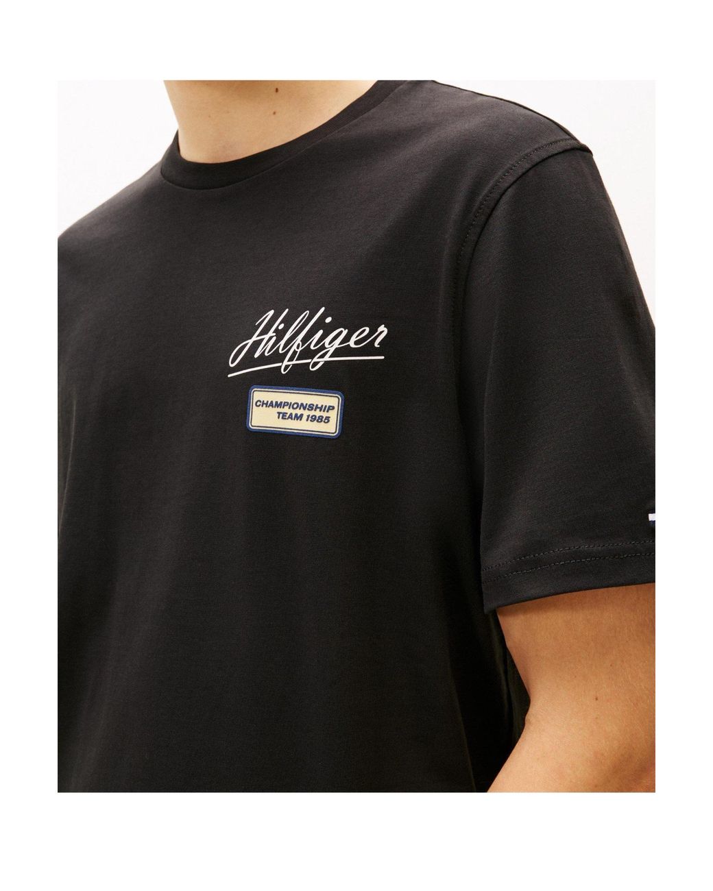 Tommy Hilfiger Black Logo Short Sleeve T-Shirt for men