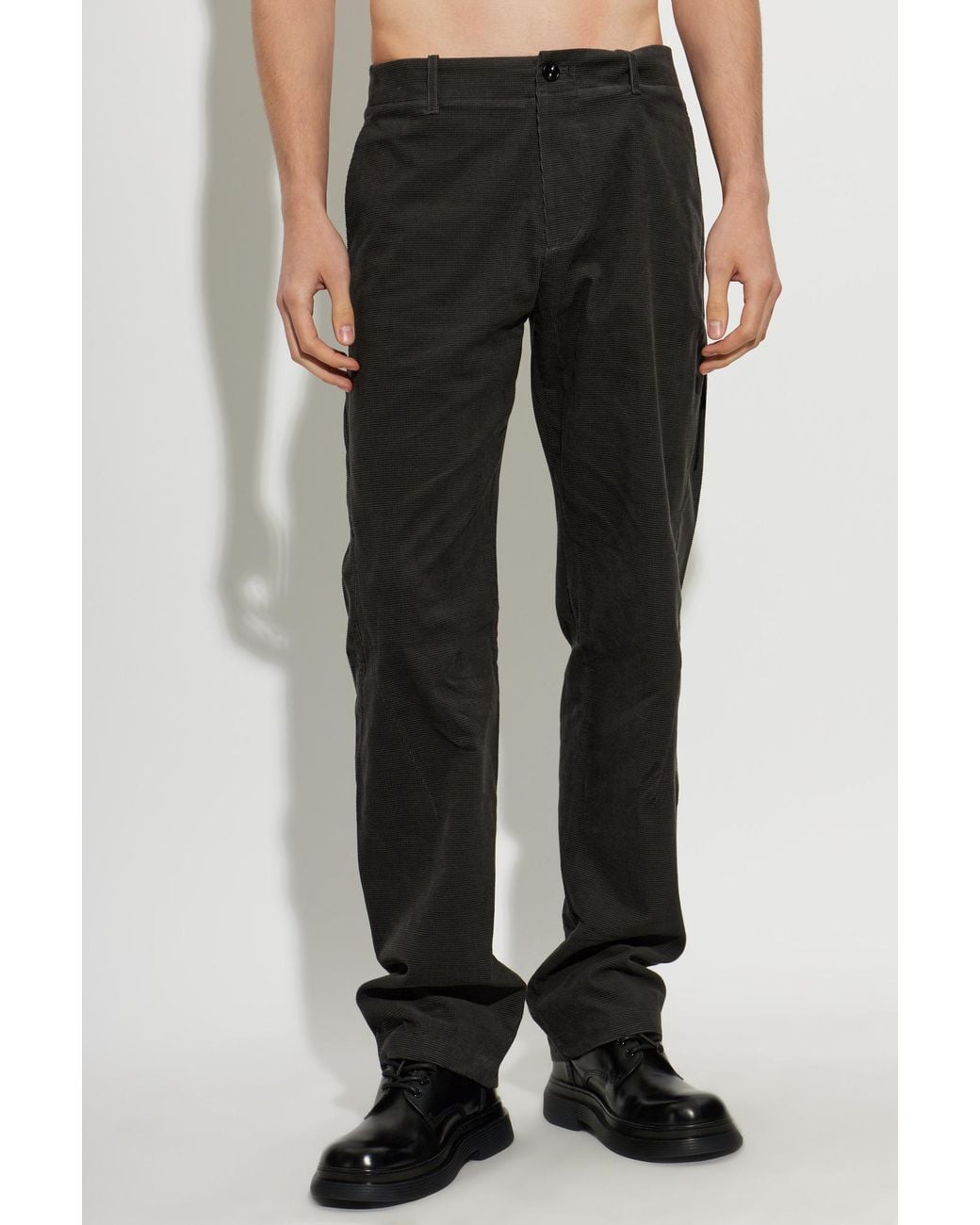 Post Archive Faction PAF Black Casual Trousers With Belt Loops for men