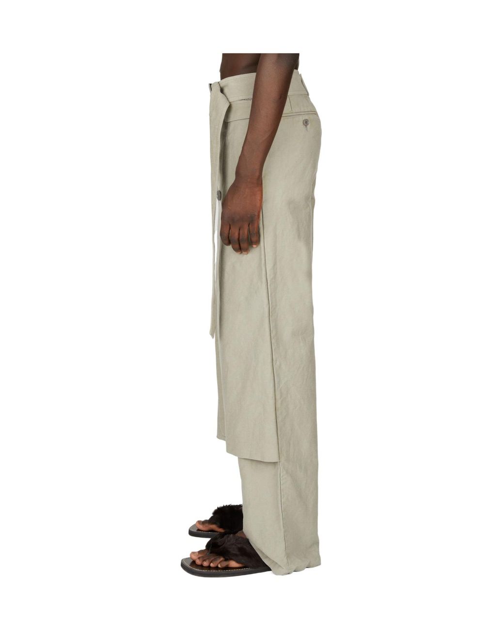 Dries Van Noten Natural Wrap Casual Pants for men