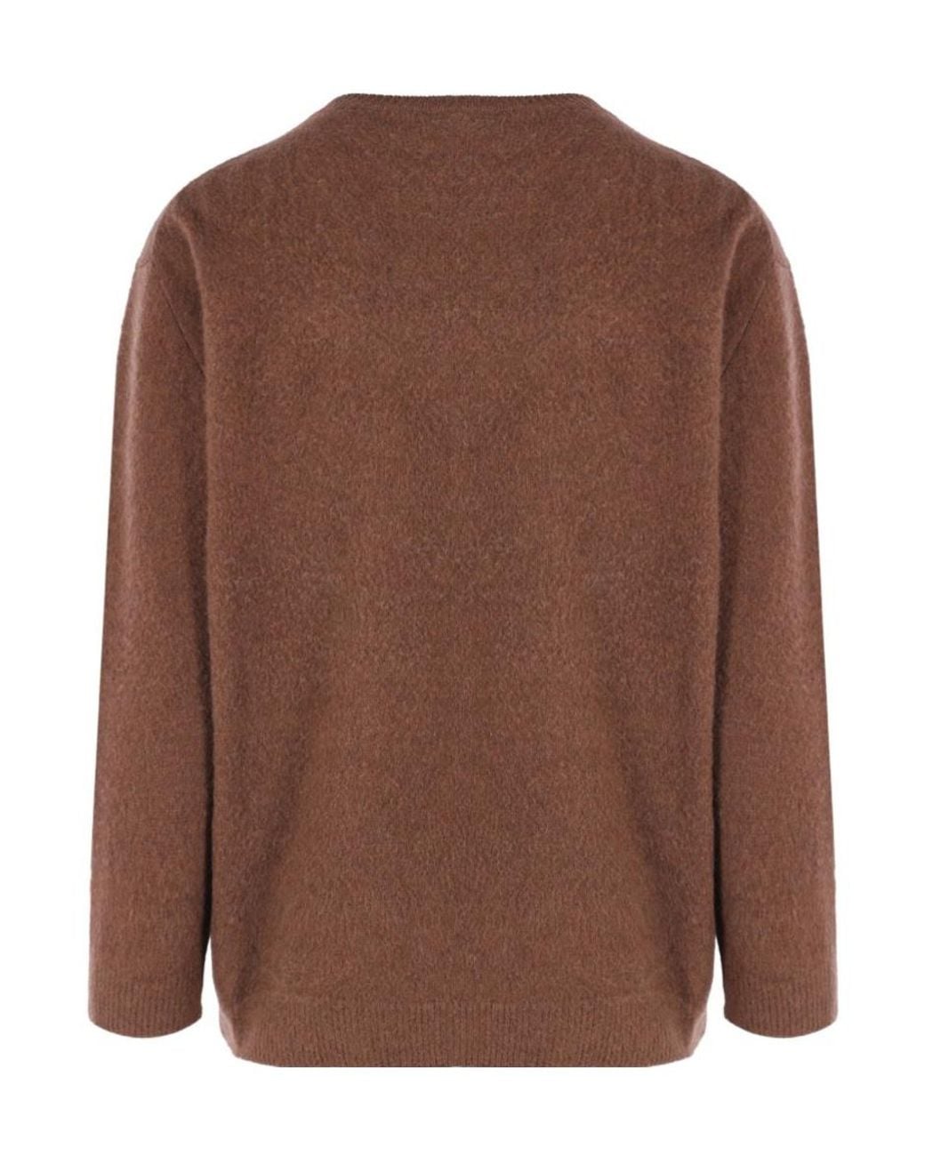 Jil Sander Brown Crew-Neck Sweater for men