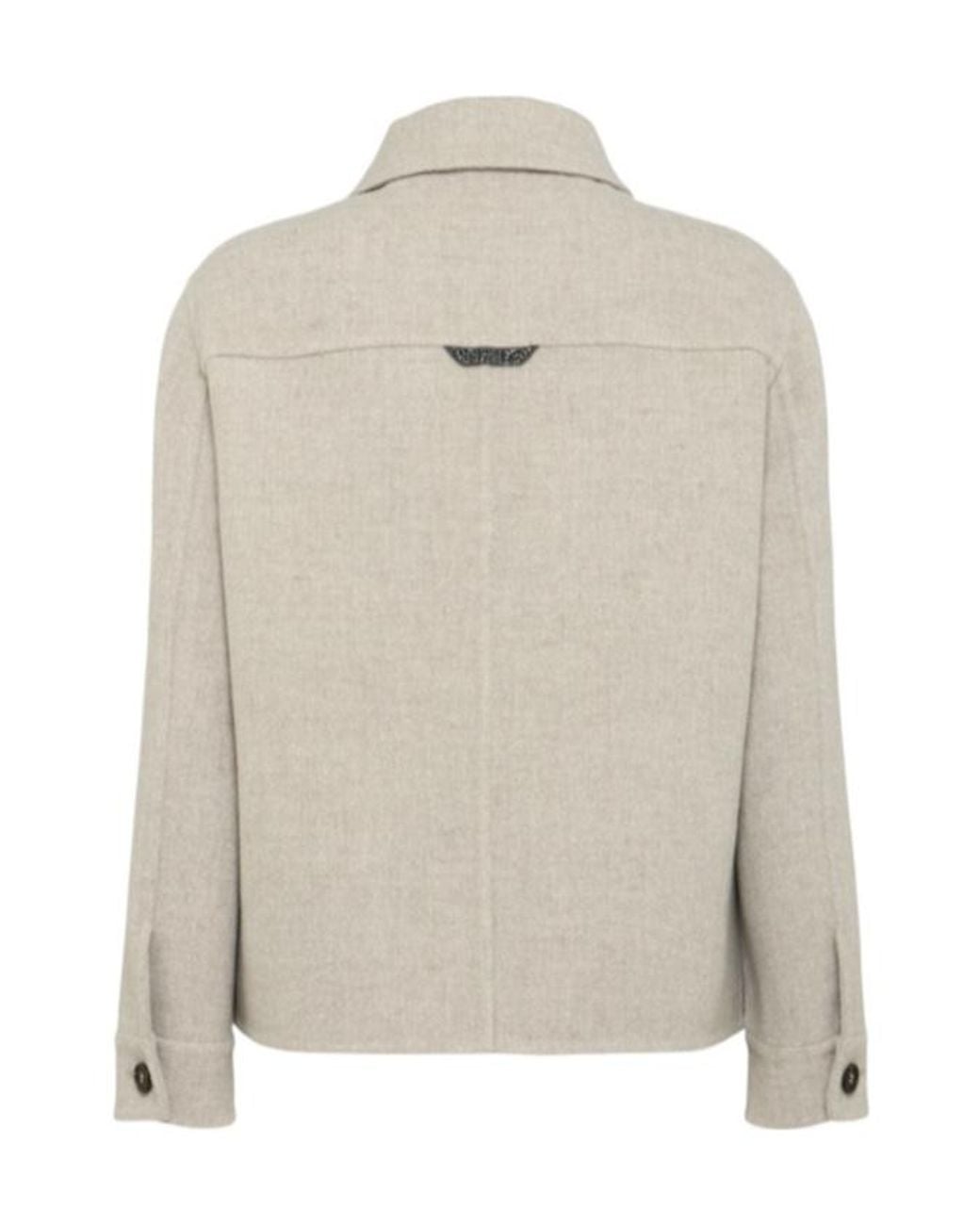 Brunello Cucinelli Natural Wool Blend Short Coat