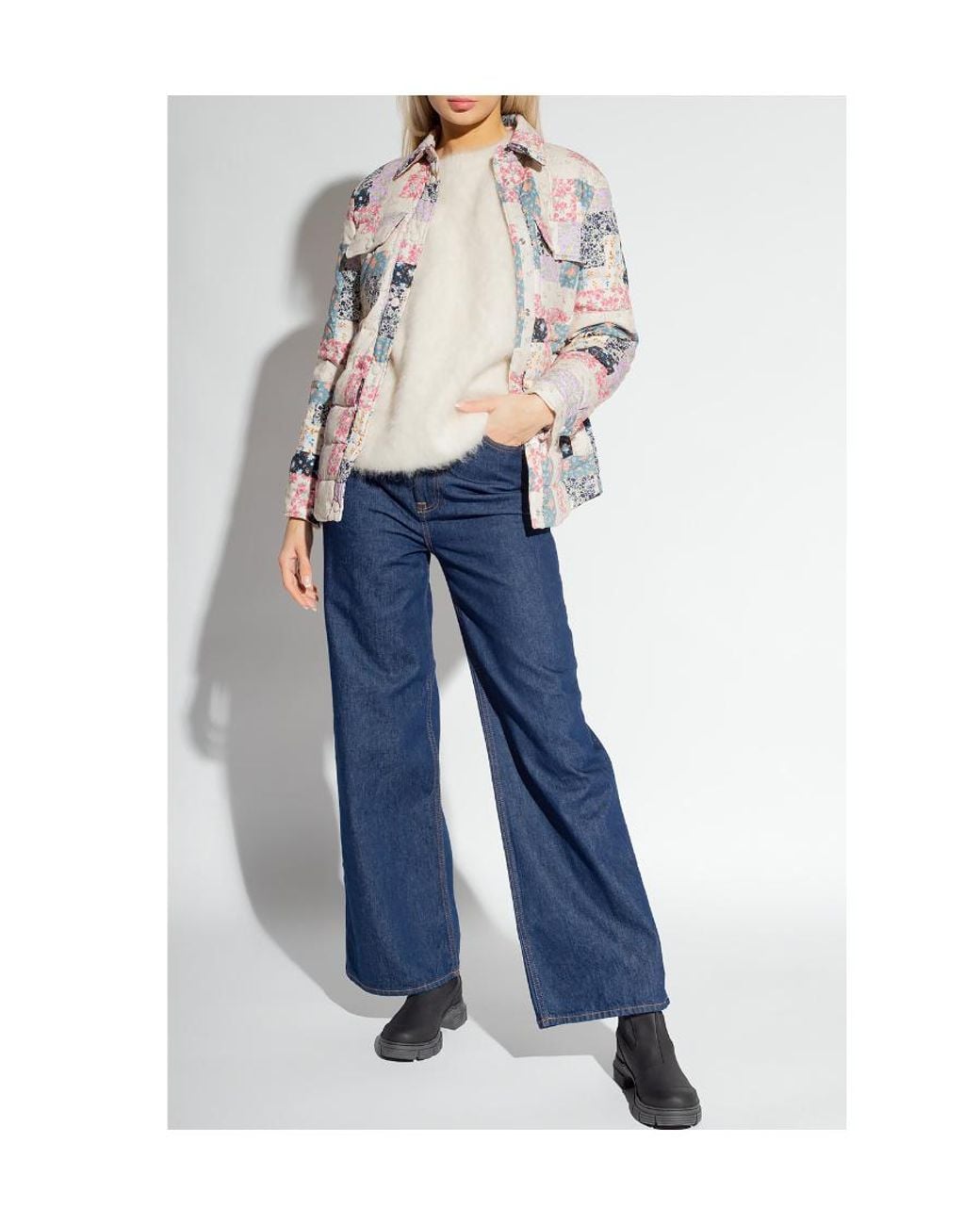 Woolrich White Patchwork Quilted Jacket