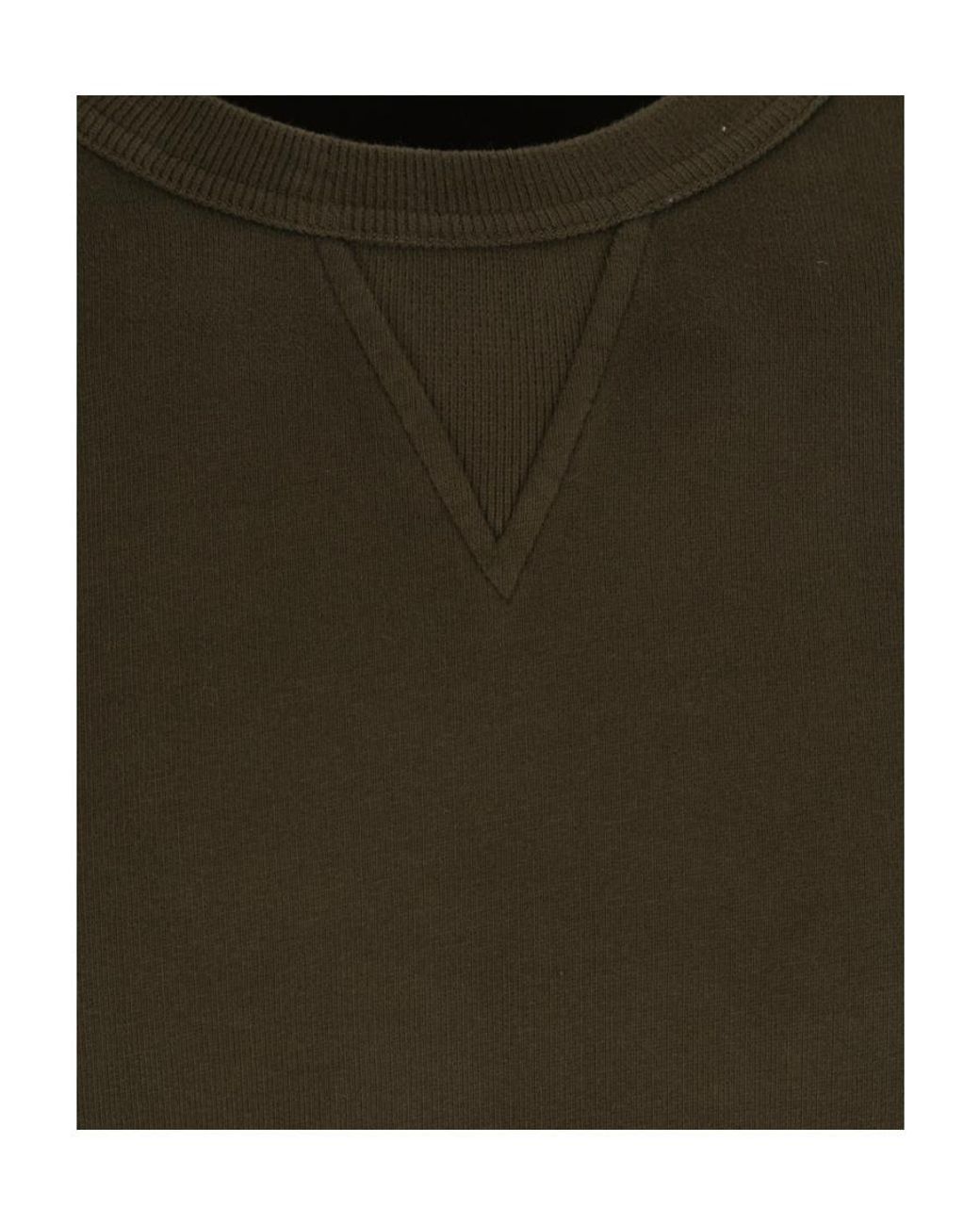 Stone Island Green Compass Patch Crewneck Sweatshirt for men