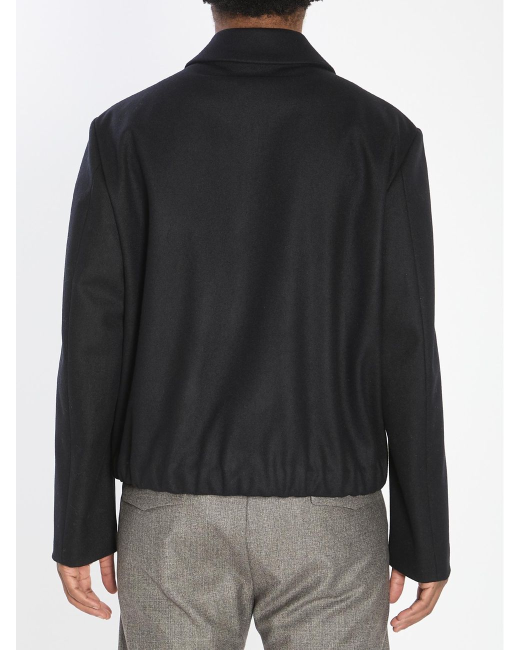 Barena Black Point Collar Zipped Jacket for men