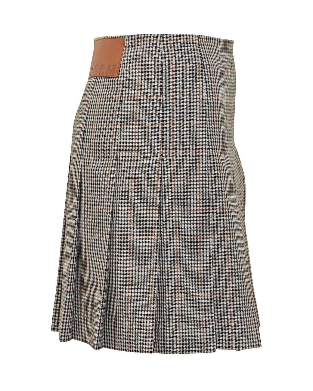 MSGM Gray Plissé Mini Skirt
