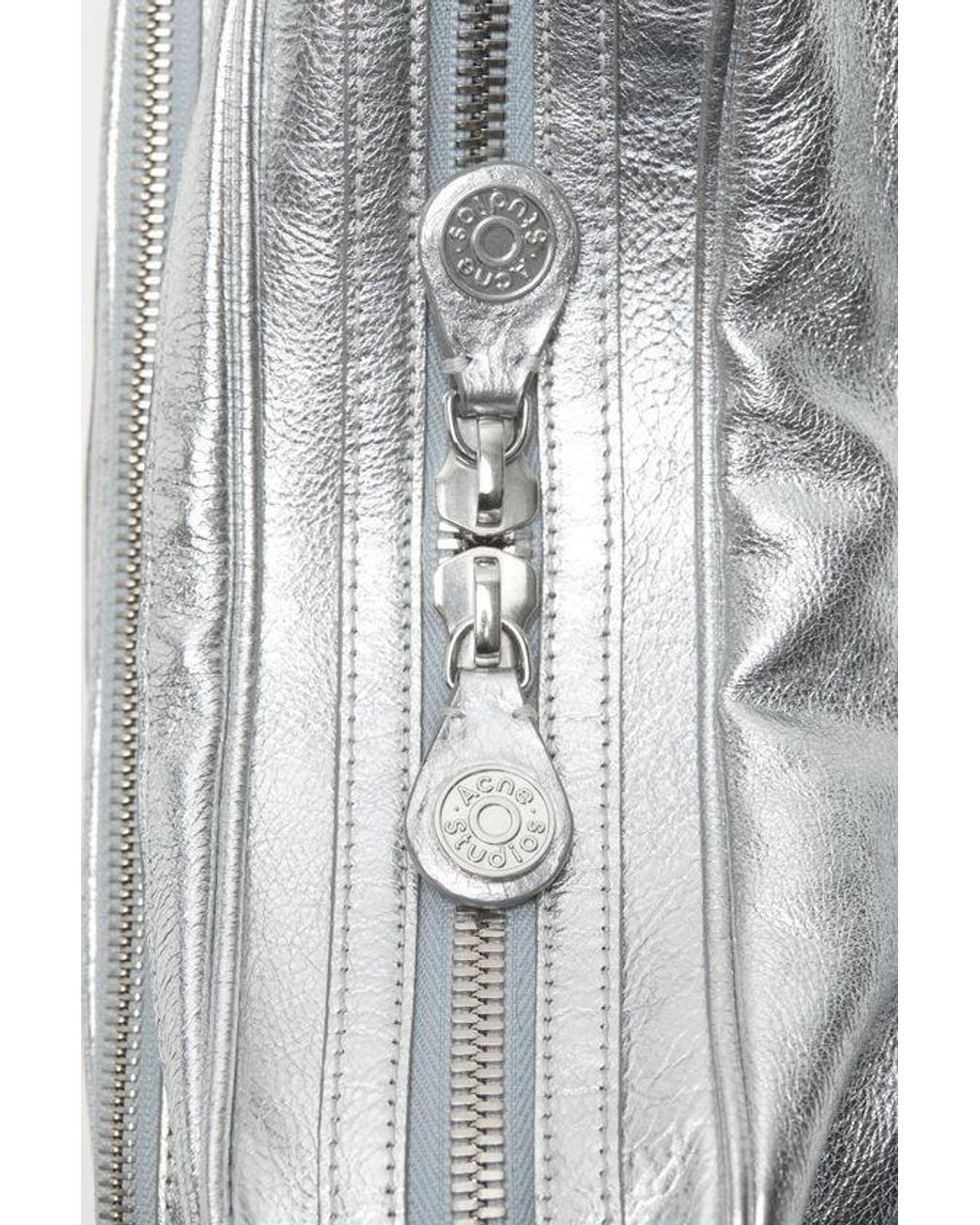 Acne Gray Camero Party Metallic Effect Shoulder Bag