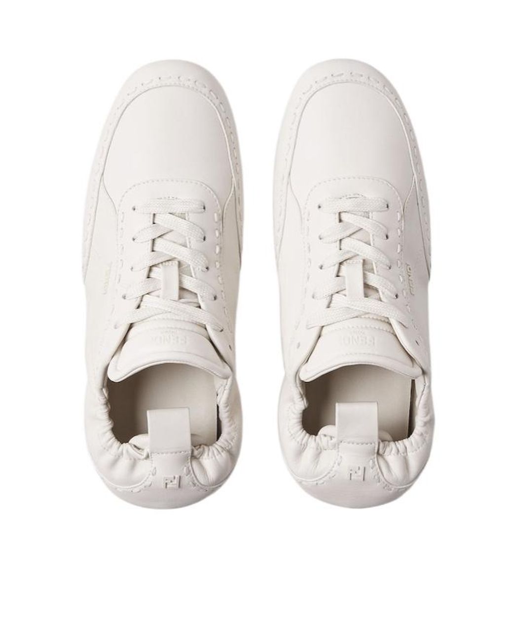 Fendi White Fit Low-Top Sneakers for men