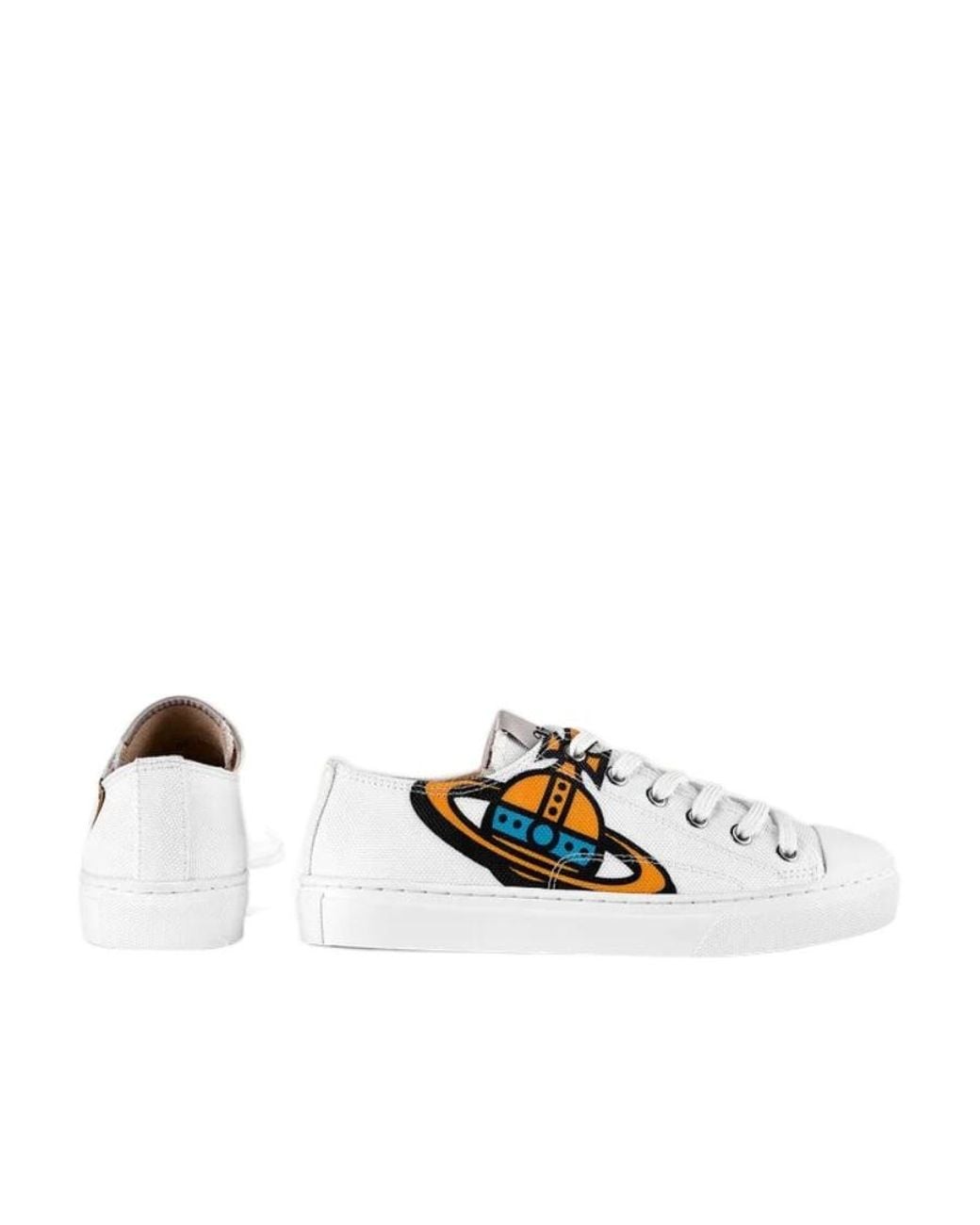 Vivienne Westwood White Saturn Print Low-Top Sneakers for men