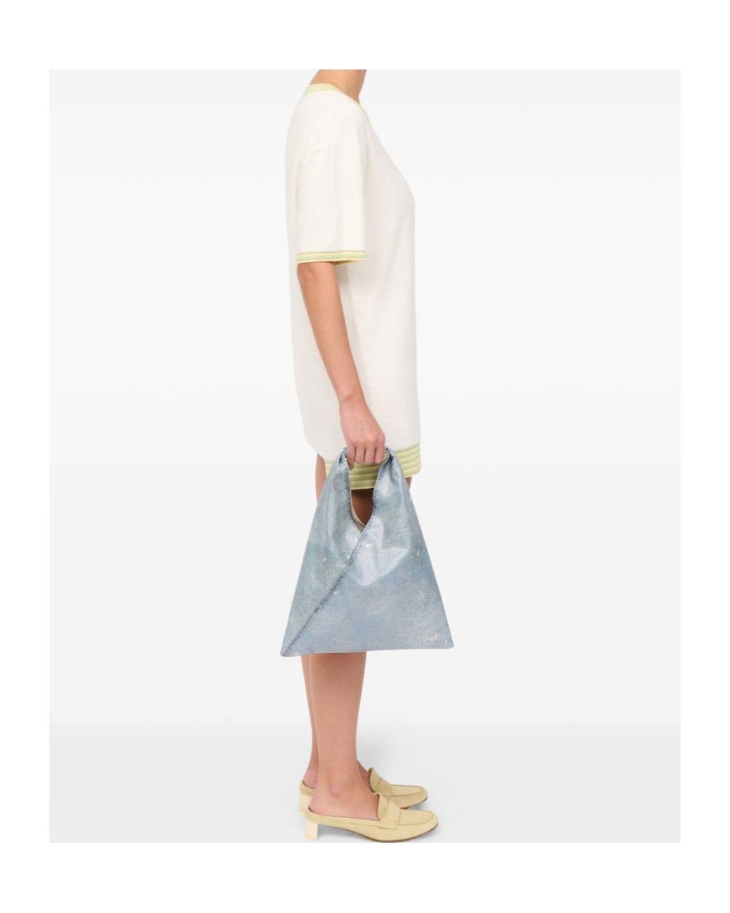 MM6 by Maison Margiela Blue Triangular Handle Japanese Bag