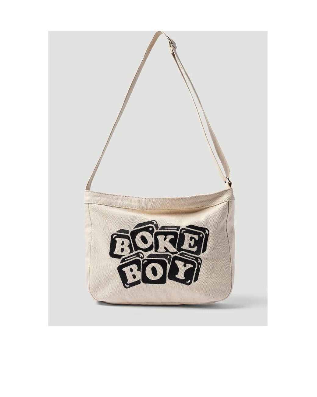 KENZO White Logo Patch Zip-Up Messenger Bag for men