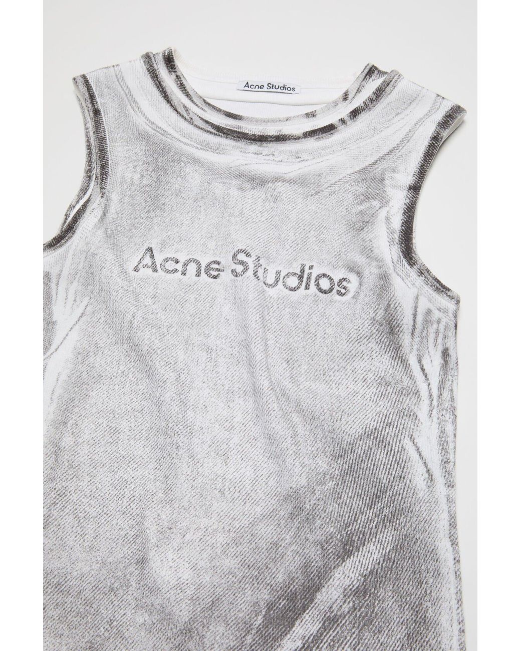 Acne Gray Logo-Print Top