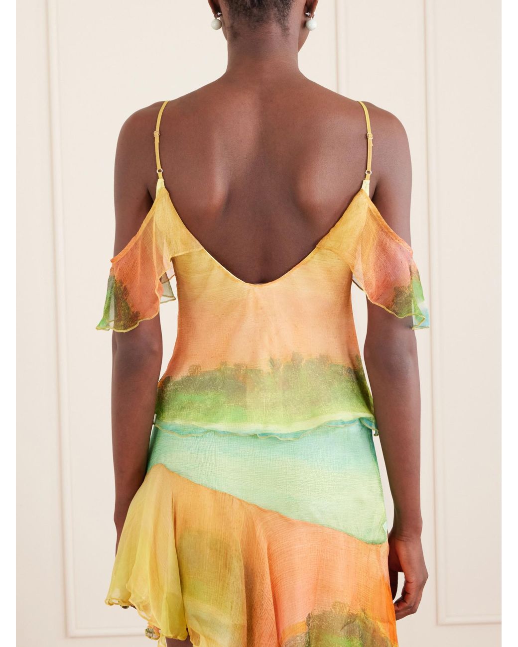 Donde Esteban Yellow V-Neck Halter Top