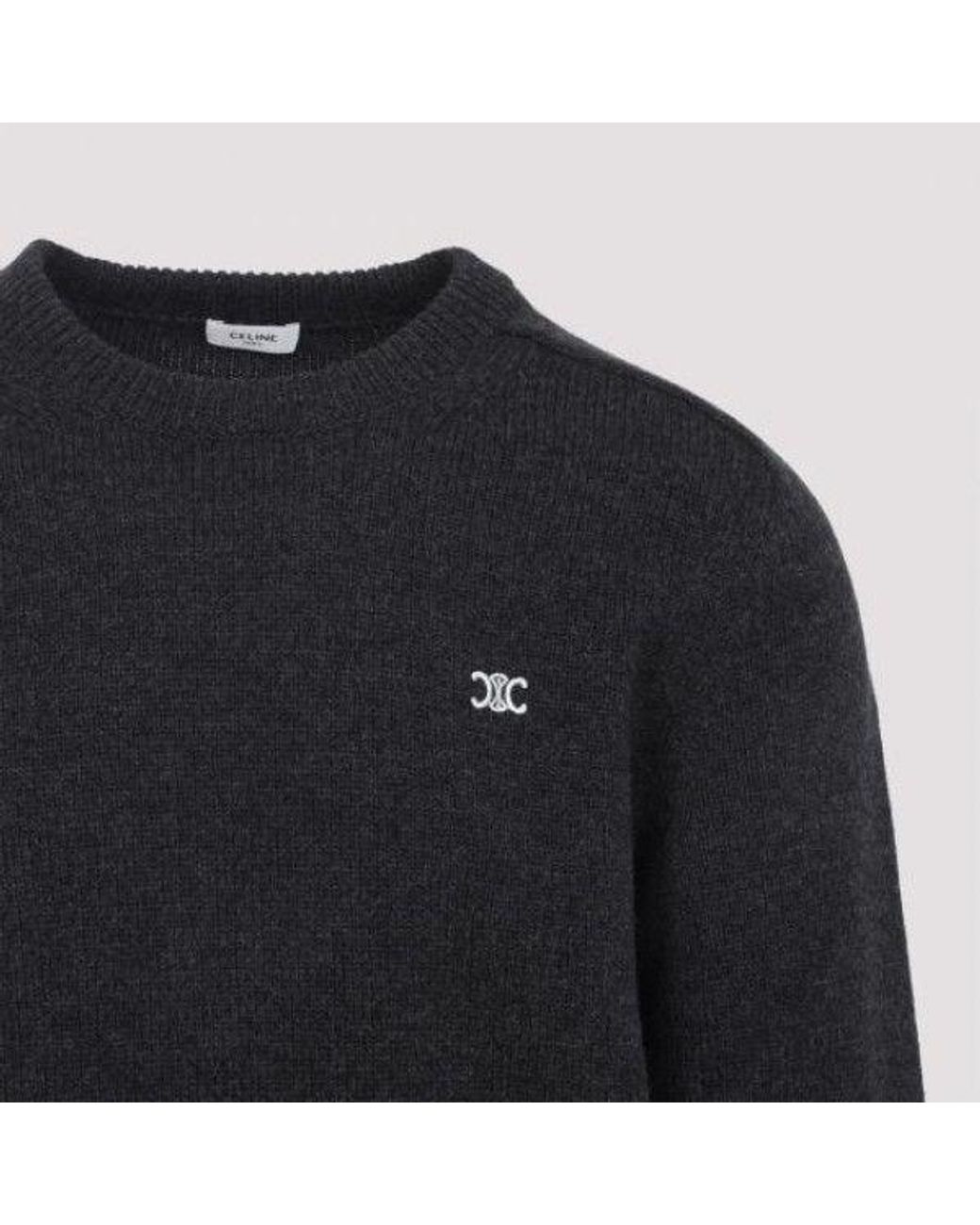 Céline Blue Triomphe Crew Neck Sweater for men