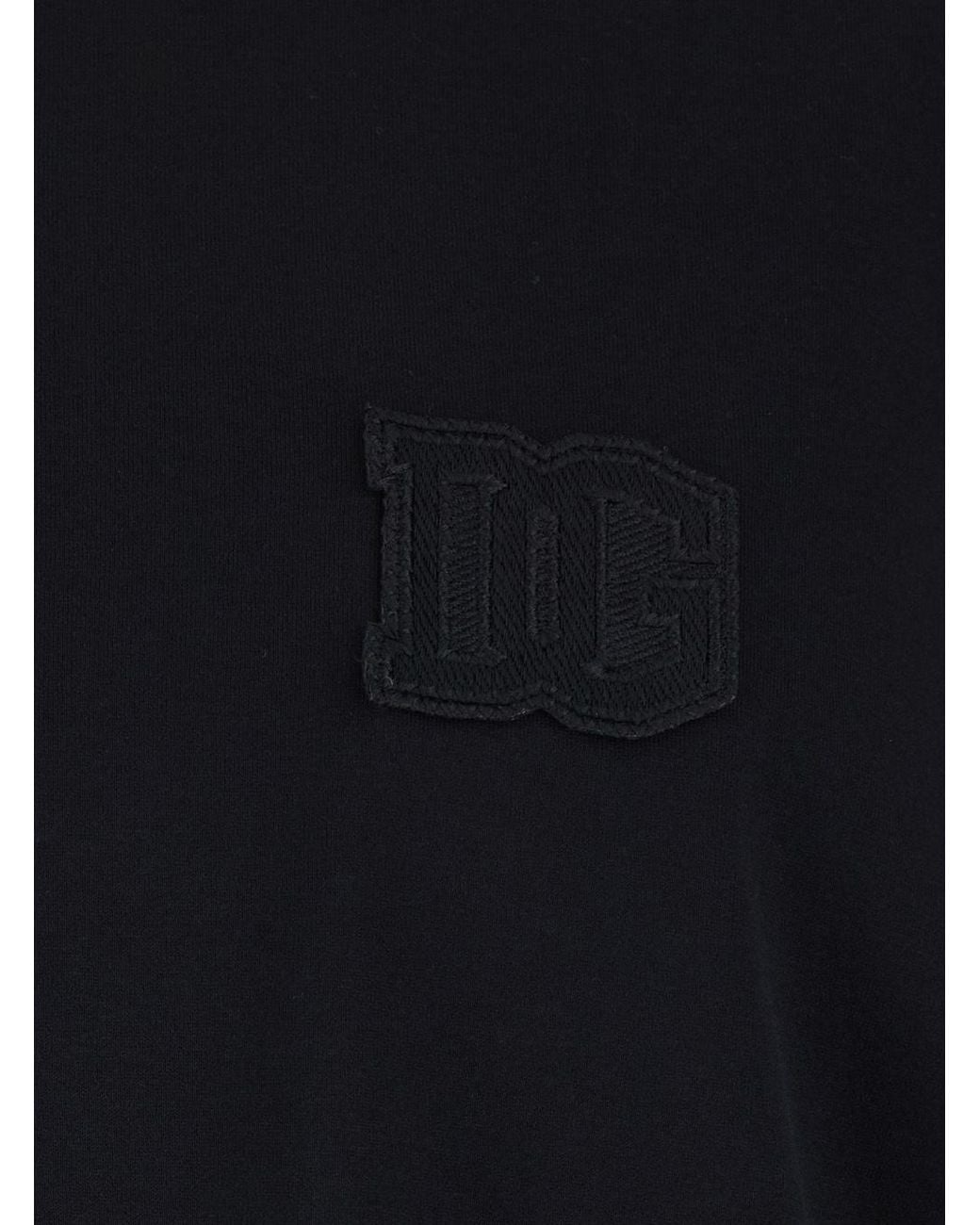 Dolce & Gabbana Black Logo Patch T-Shirt for men