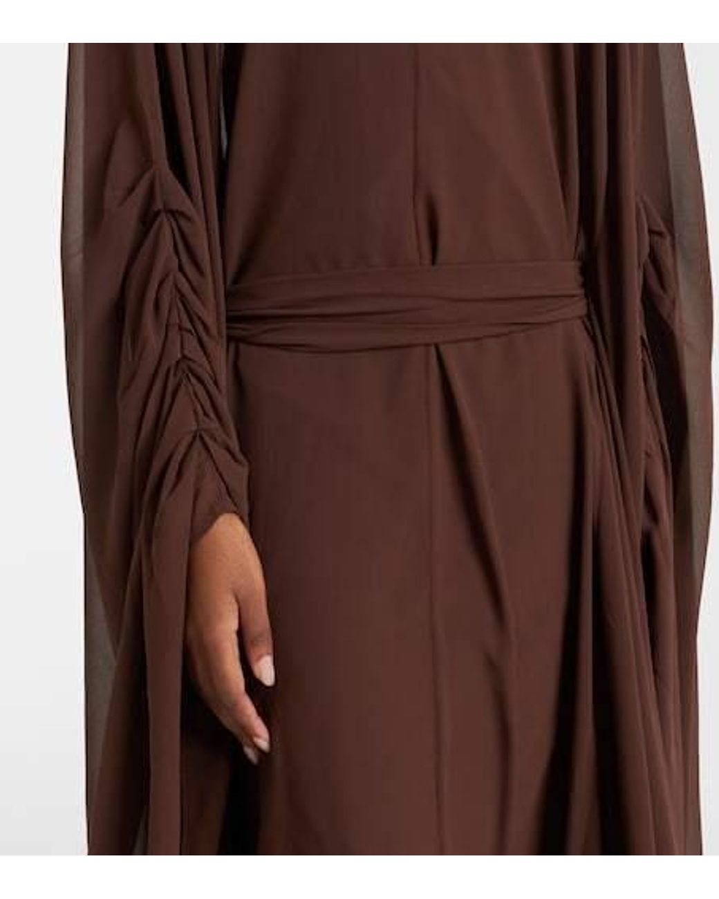 De La Vali Brown Nila Chiffon Gown