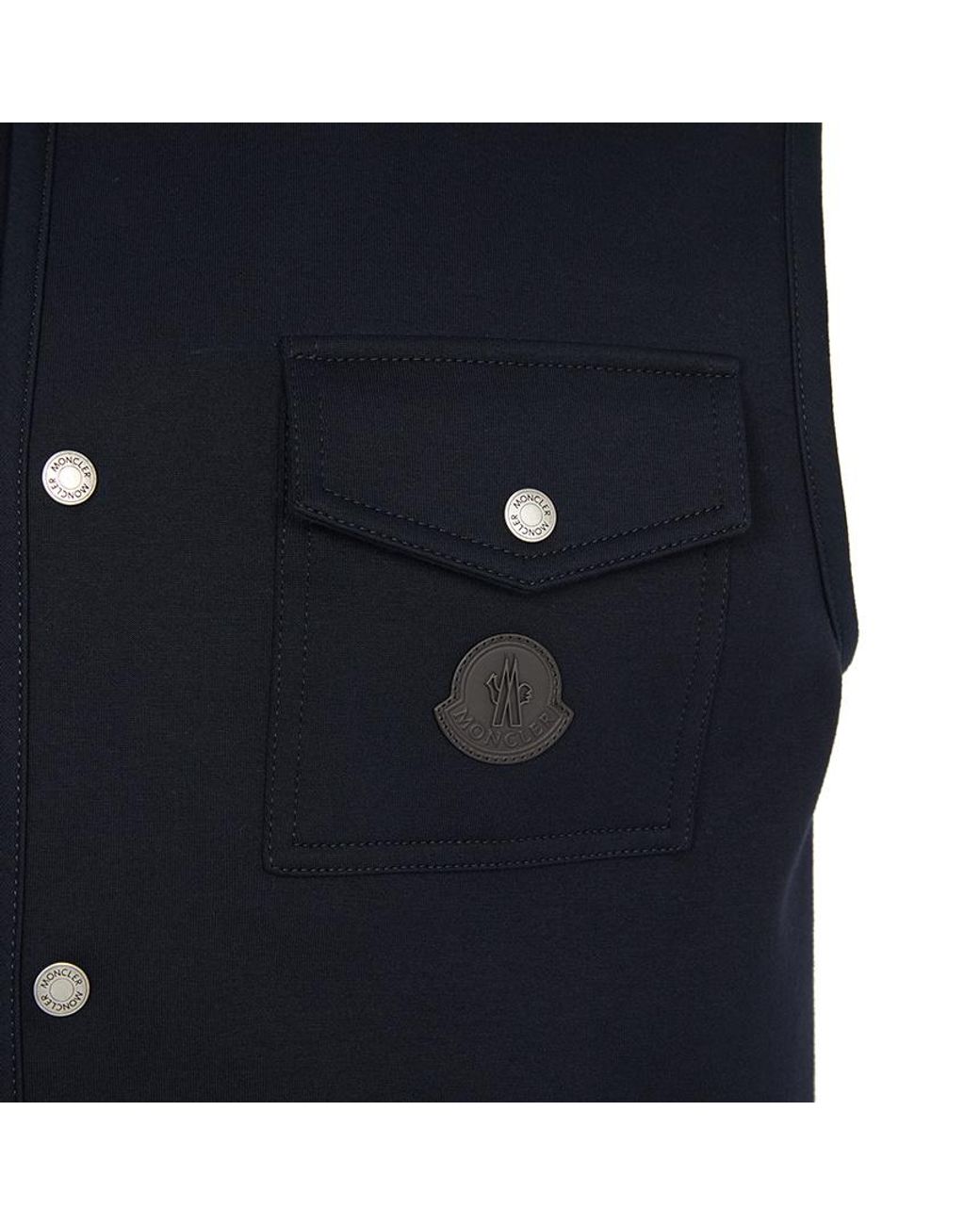 Moncler Blue Catoctin Logo Patch Gilet for men