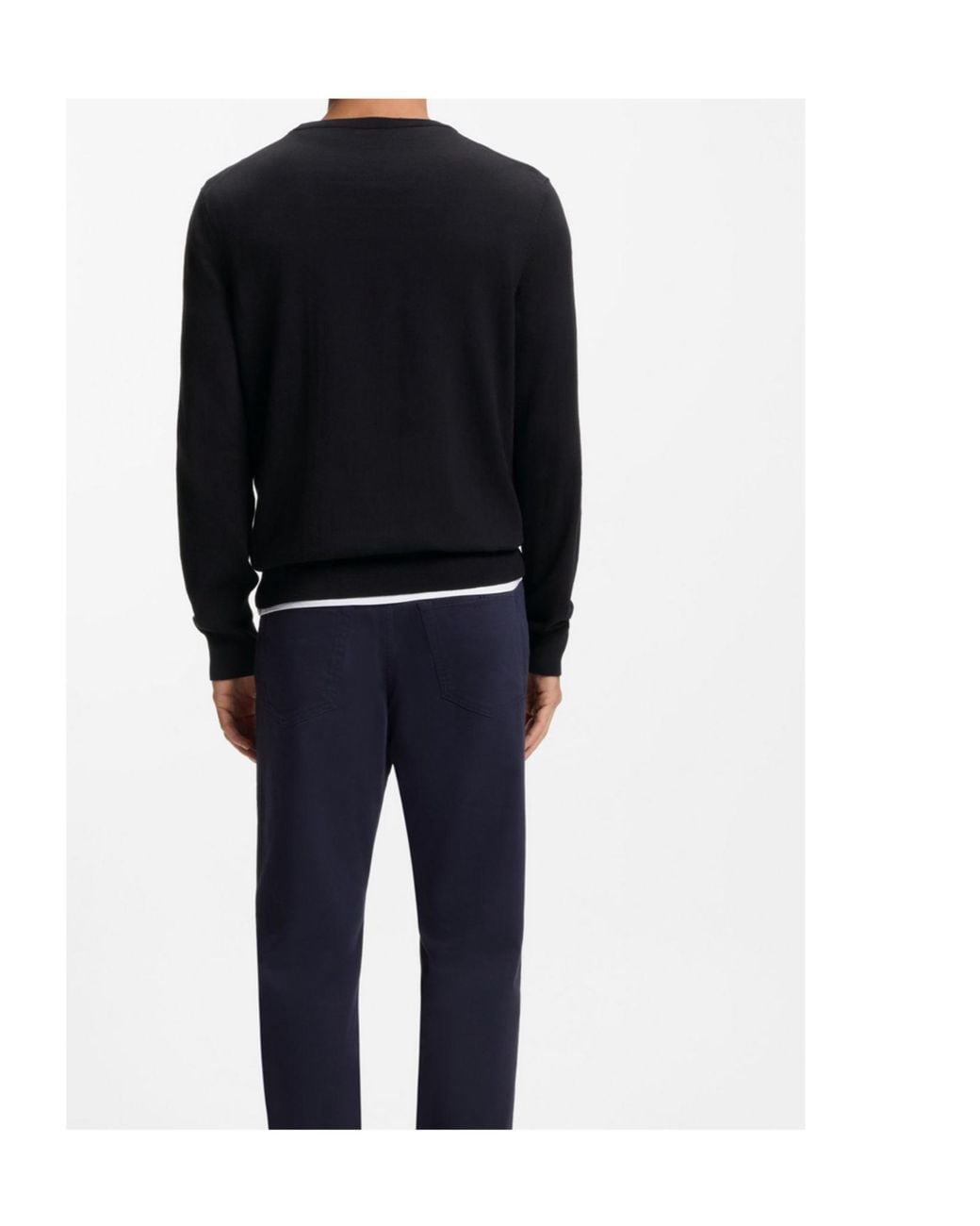 Boss Blue Logo Crew-Neck Sweatshirt for men