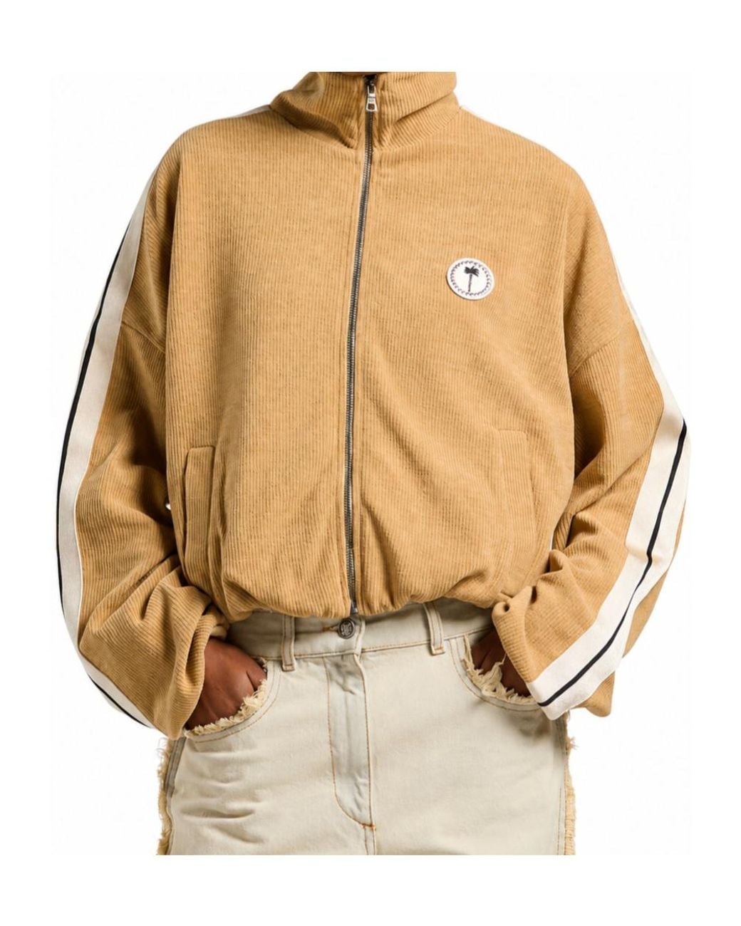 Palm Angels Natural Long-Sleeve Casual Jacket
