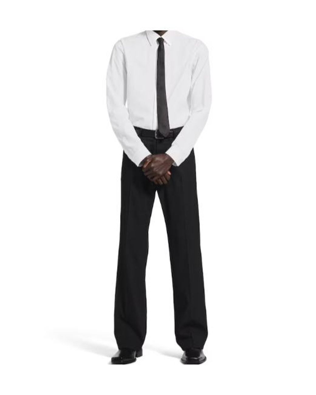 Balenciaga White Collared Long-Sleeve Shirt for men