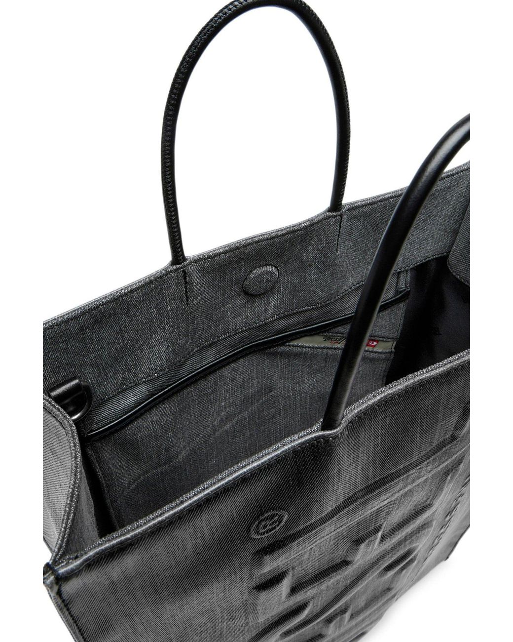 DIESEL Black Dsl 3D Logo-Embossed Top Handle Tote Bag for men