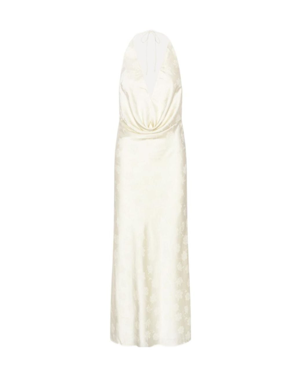 ROTATE BIRGER CHRISTENSEN White Satin Halterneck Maxi Dress