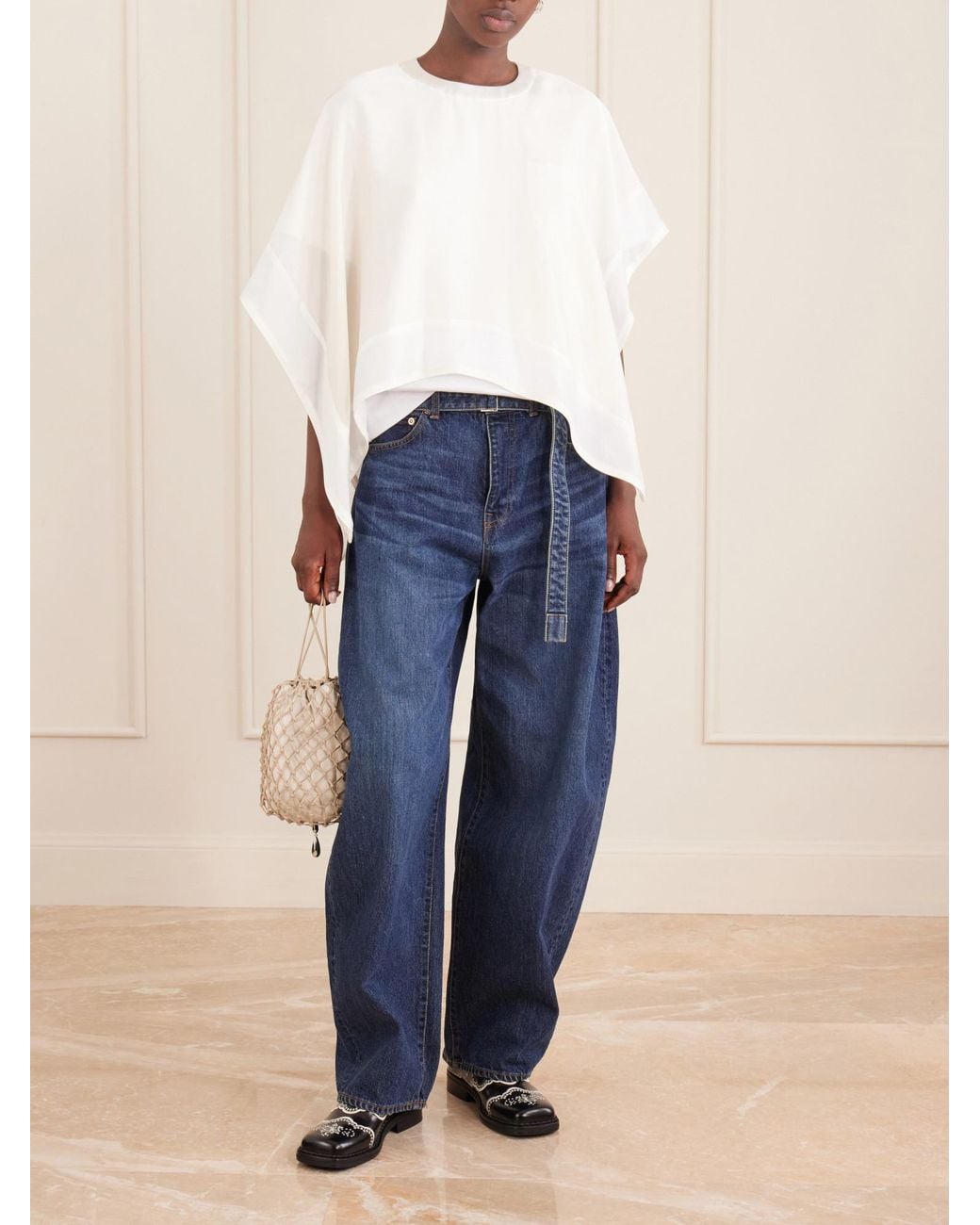Sacai Blue Barrel Panelled Jeans